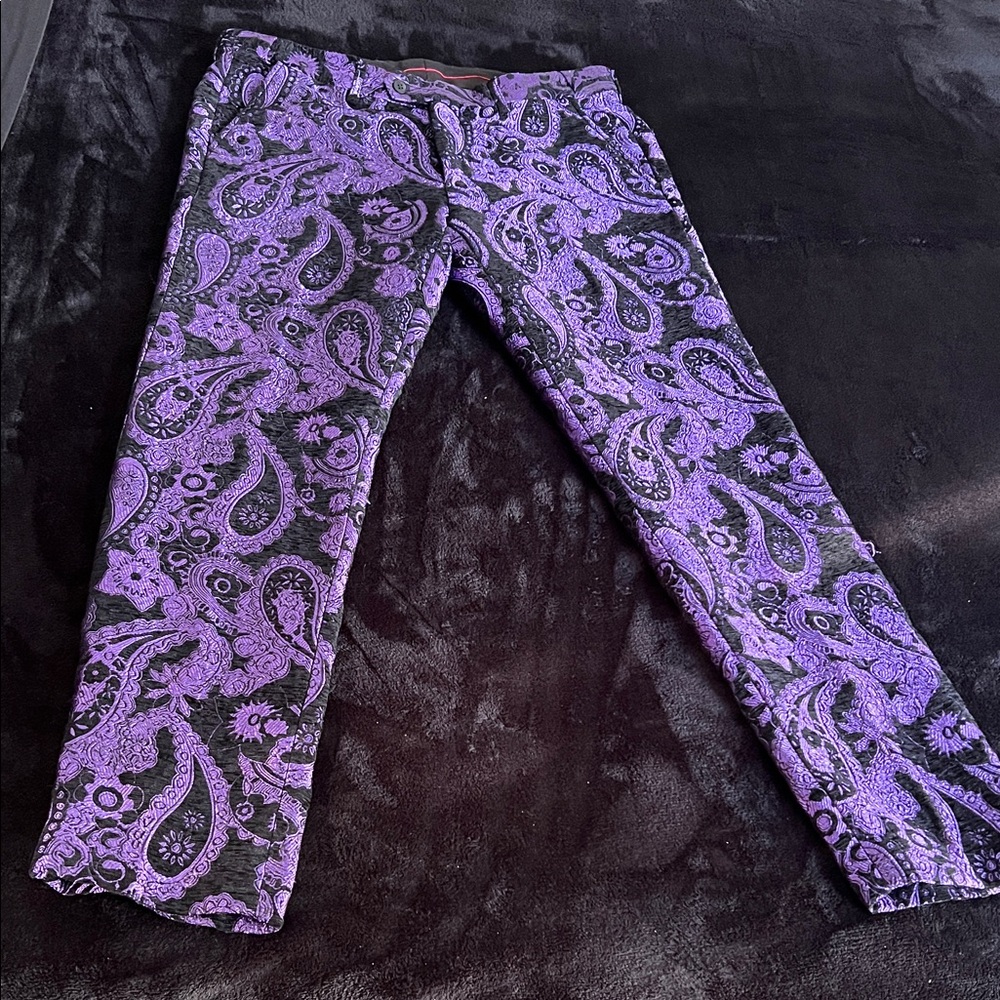 Purple Paisley Men's Dress Pants